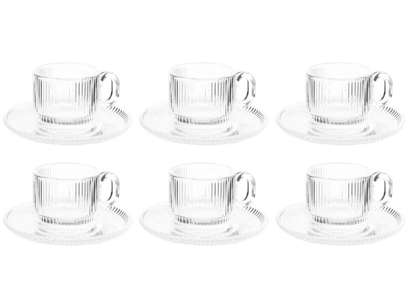 コーヒー Lishou coffee 5can set Jogo de Xícaras de Café 95ml Haus Concept Canelado 6 Peças - Chá e